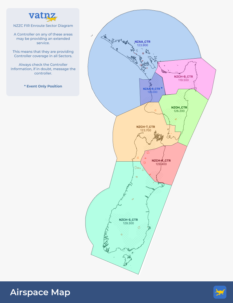 NZ FIR Airspace Sectors